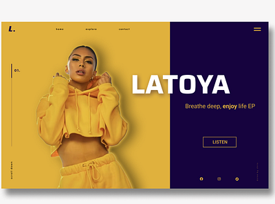 Latoya. UI Landing Page Design branding figma graphic design ui ui design ui designer webdesign