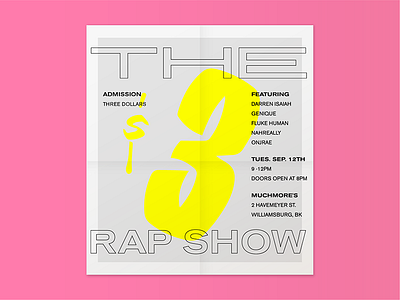 The $3 Rap Show dope gig lettering poster rap show three