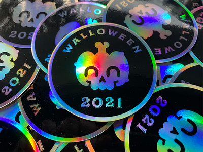 Hallographic Stickers halloween holographic pumpkin shiny skull spooky stickers