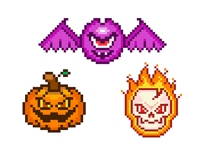 Spooky Sprites 16 bit 8 bit game halloween nintendo pixel sprites