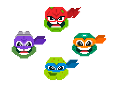 TMNT Pixel Art 16 bit 8 bit character design ninja turtles nintendo pixel art tmnt