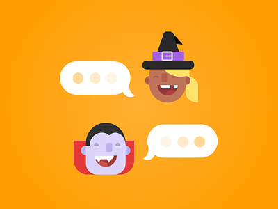 Duolingo Bots Halloween Characters app bots characters duolingo halloween illustrations languages learning