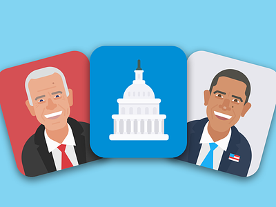 Tiny Politicians character flashcards illustration politicians united states