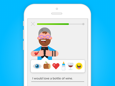 Duolingo's new Emoji course! app character design emoji iphone millennial