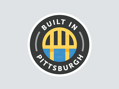 Built in the Burgh badge badge bridge pittsburgh sticker