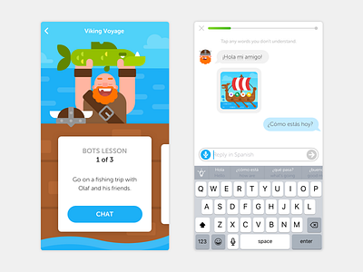 Duolingo Bots Lesson (Viking) bots character chat language viking