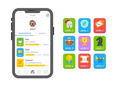 New Duolingo Achievements achievements badges profile