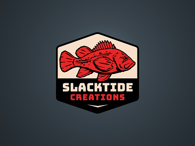 Vermillion Rockfish Badge branding design icon illustration logo vector