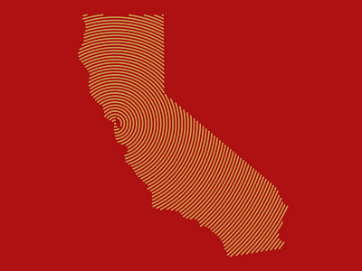 San Francisco, Golden State, California app ca cali gold icon ios logo motif pattern red sf state