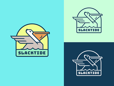 Steward of the seas logo badge bird branding design fish icon illustration logo navy pastel pelican vector