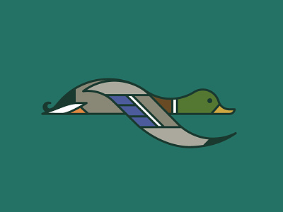 Mallard drake duck icon illustration logo quack