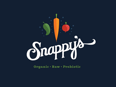 Snappys Logo carrot food icon jalapeno logo organic