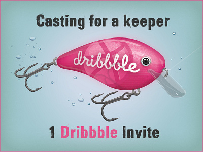 Dribbble Lure Invite. Get fully hooked as a player. drafted dribbble icon invite invites logo lure photoshop player psd talent