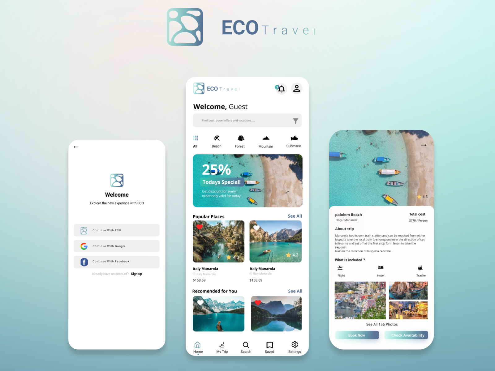 Eco Travel UI UX design Mobile App by Radwa Rasheed on Dribbble