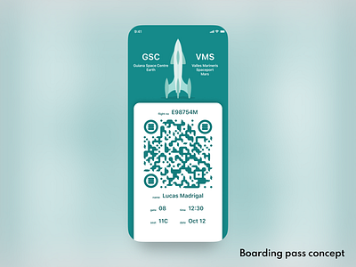 Boarding pass concept app boarding pass concept design product design qr ticket travel ui