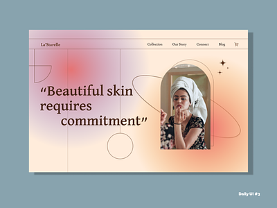 Daily UI#3 Landing Page app beauty branding dailyui design gradient graphic design icon illustration logo retro skincare ui ux design vector