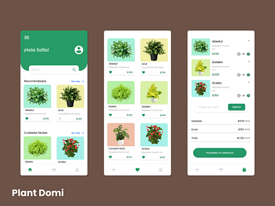 Mobile Plant App - Ecommerce design ecommerce graphic design mobile mobile app plant app ui ux