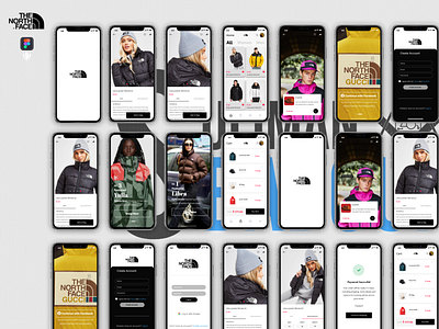 The North Face mobile app design adobe after effects adobephotoshop animation branding design figma graphic design ios logo mobile productdesign ui vector