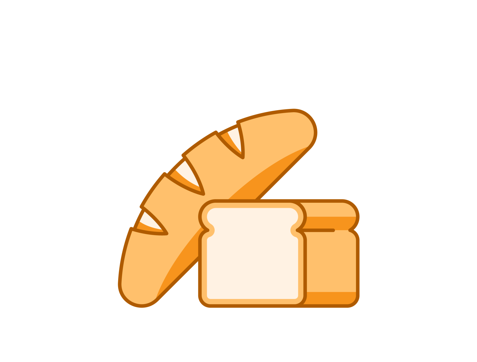 Grocery 040/100 bake bread dailyicon design food icon illustration minimal shadow vector