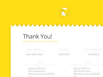Day017 Email Receipt black contrast email receipt item detail logo order paper fold shadow shipment theme white yellow