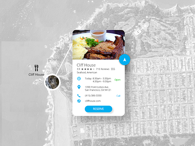 Day029 Map button card direct floating location tracker map popup restaurant