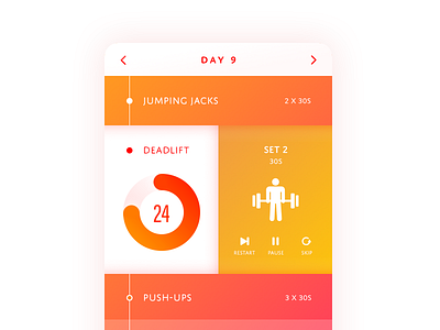 Day041 Workout Tracker color countdown gradient mobile playlist powerful timer tracker workout