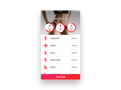 Workout details app button glyphs list tab bar tracker visual aid workout