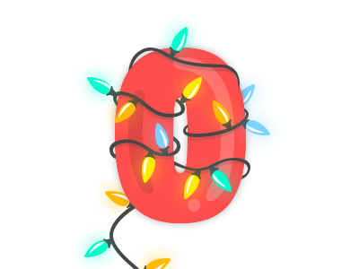 1000 Followers! christmas illustration lights number