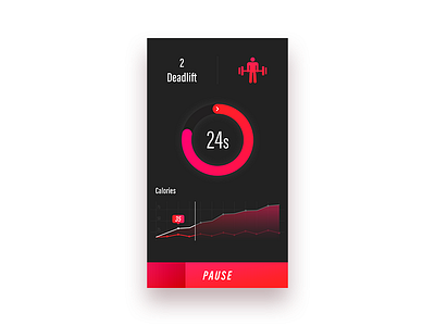Workout In Progress count down mobile progress bar ring stats tracker workout