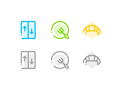 Accommodation 004/100 accommodation activate bakery breakfast elevator glyphs hotel icons inactivate kitchen restaurant