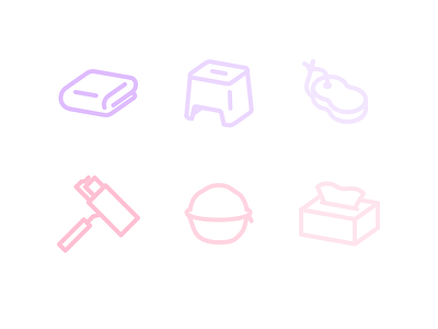 Muji style icons bath icon laundry minimal muji sanitation