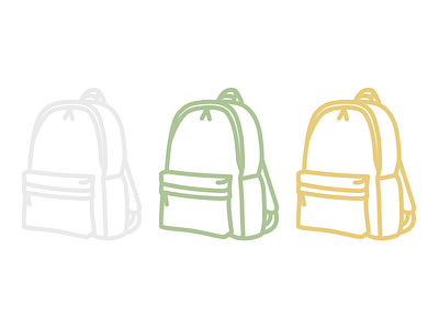 Muji style icons backpacks minimal muji