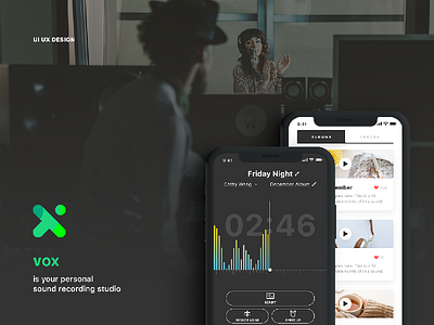 vox IS HERE app audio ios mobile player record sound studio ui ux voice note vox