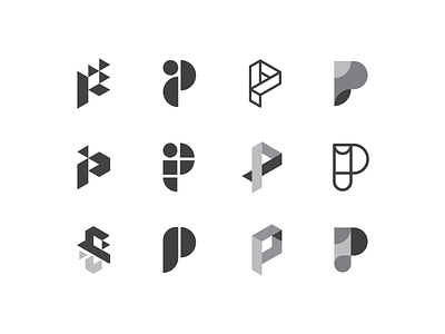 P - logo design branding icon identity iteration logo logotype monogram p pinecone wordmark