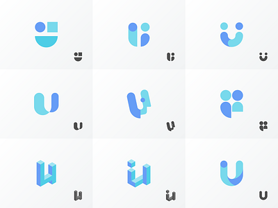 U - Logo design branding icon identity logo logotype monogram user