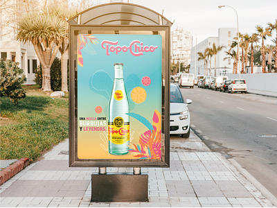 TopoChico - branding beverage branding design digital graphic design illustration mockup publicity summer