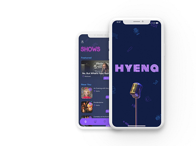 Hyena App - NYC's newest Comedy Platform android app app branding design graphic design icon illustration ios app logo mobile design ui ux