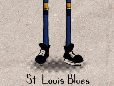 Hockey Socks Poster - The Blues hand drawn handlettering hockey illustration st. louis