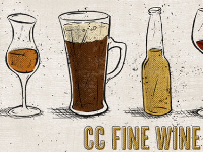 CC Fine Wine & Beer Club alcohol beer illustration splatter wine