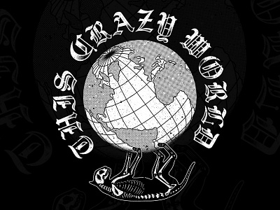 THIS CRAZY WORLD cat crazy design drawing illustration print t shirt vector