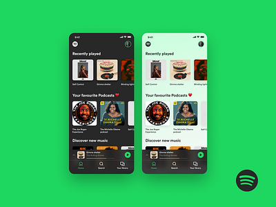 Spotify – Light mode album cover app apple branding dark ui design icons ios music app music player playlist podcasts profile spotify ui