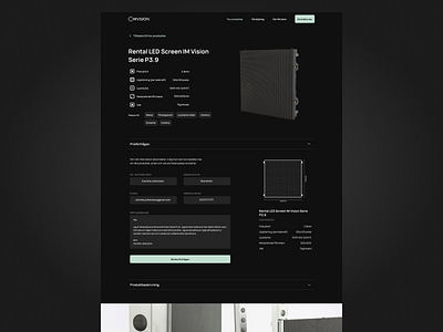 LED screen product page design branding dark ui graphic design logo product product details ui web web design