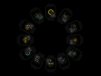 Black Griffin – Smart Watch UI app automotive branding dark ui design distance fuel fuel consumption smartwatch sony statistics stats tracking truck ui watch wearable