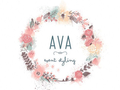 Ava Logo branding event styling flowers logo design