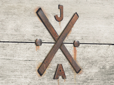 Logo visual branding lettering logo metal rust texture type typography wood