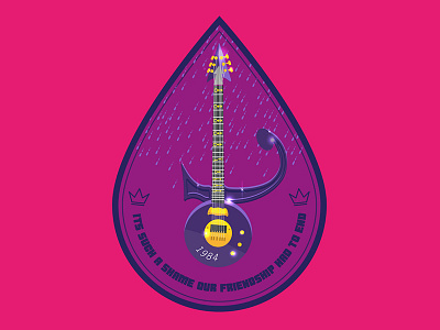 Prince badge illustration lettering logo lyrics music prince purple signage type typography vintage