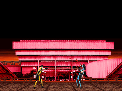 Mortal Kombat: Birmingham arcade architecture birmingham brutalist illustration mortal kombat retro scorpion sega subzero videogame