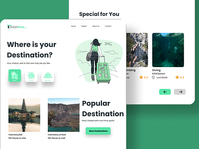 Travelling Web UI Landing Page design graphic design ui webdesign