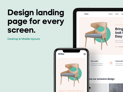 Landing Page for every screen.