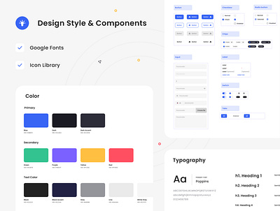 Design Style & Components 3d animation app ui components flow fonts freebie illustration mobile app flow mobile style ui